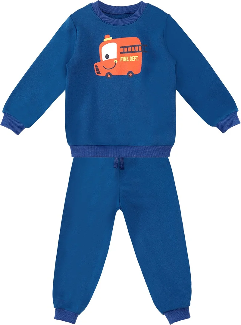 Denokids Firefighter Baby Boy Navy Blue Tracksuit