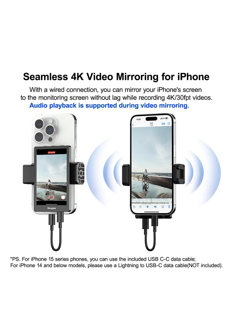 KingMa PH01 Max Phone Monitor for Selfie Vlog Video Live Streaming Portable Mobile Phone Rear Camera Selfie Display Screen - Image 5