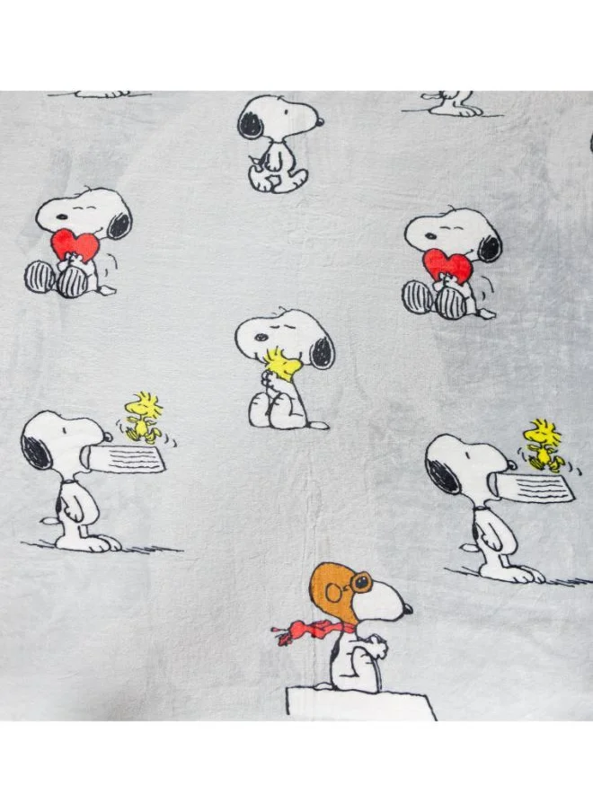 Kanguru Polyester Hoodie Wearable Blanket - Snoopy Print 95x95 cm