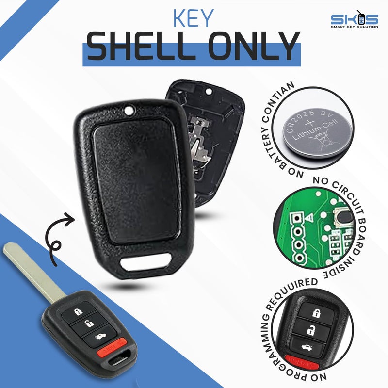 Smart Key Solution Replacement Key Fob Shell Cover Case Compatible for Honda 2013-2016 Accord Crosstour 2014-2015 CR-V Civic 2016-2017 HR-V Keyless Entry Remote Key Fob - Image 4