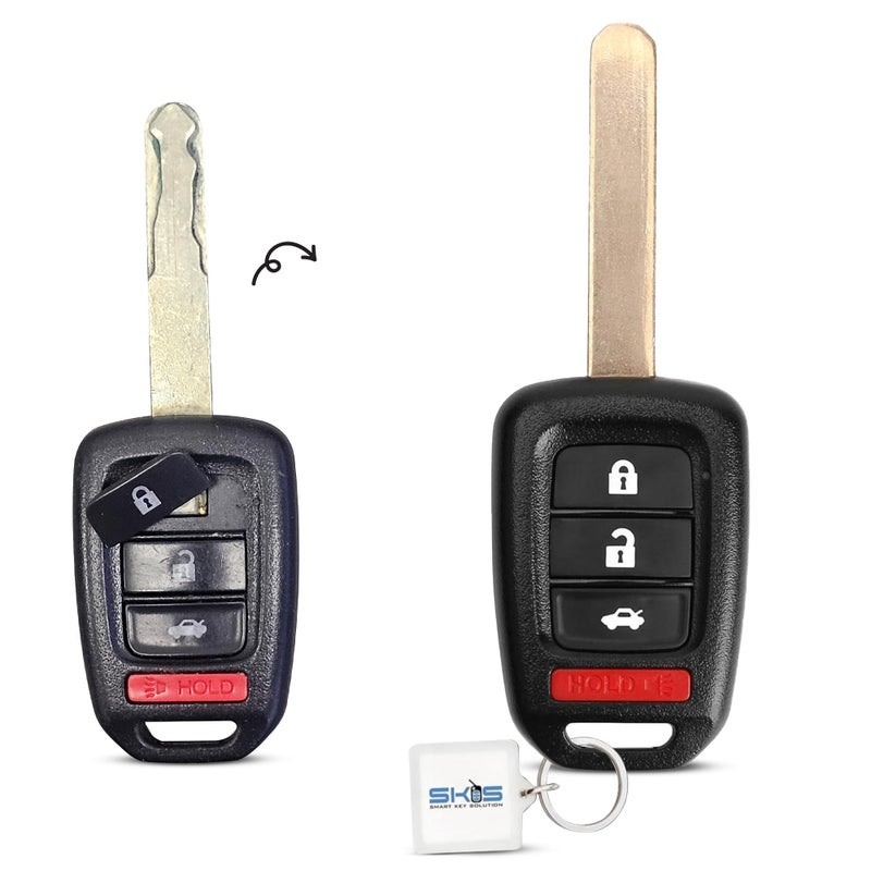 Smart Key Solution Replacement Key Fob Shell Cover Case Compatible for Honda 2013-2016 Accord Crosstour 2014-2015 CR-V Civic 2016-2017 HR-V Keyless Entry Remote Key Fob - Image 2