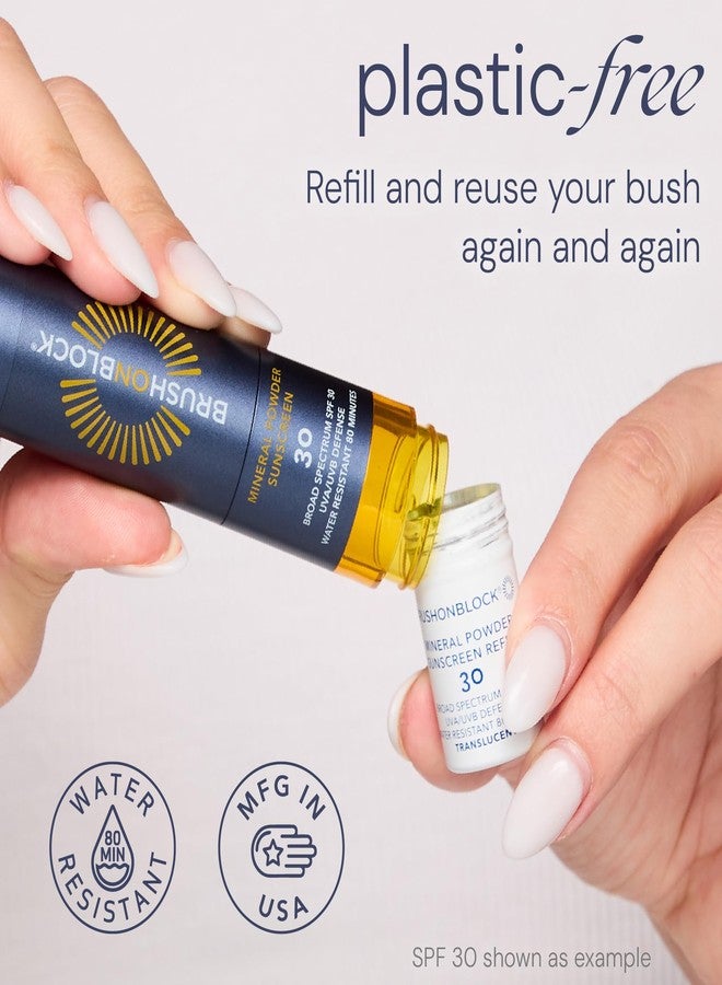 Brush On Block Mineral Sunscreen Powder Refill, Natural Broad-Spectrum SPF 50, Safe for Sensitive Skin, UVA UVB Face Protection, Reef Friendly (Translucent - Refill) - Image 4