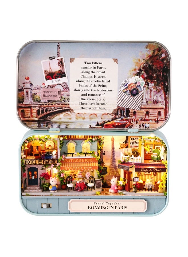 Dolls House, Box Theatre Miniature Kit Architecture Model Building Kits with Furniture LED, Time Travel Series diy Kids Toy - Image 1