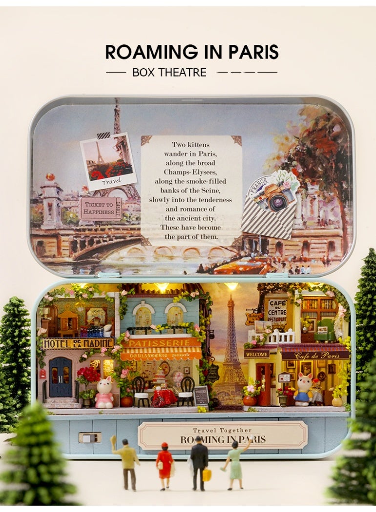 Dolls House, Box Theatre Miniature Kit Architecture Model Building Kits with Furniture LED, Time Travel Series diy Kids Toy - Image 2