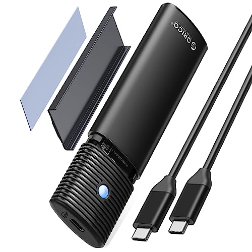 ORICO M2 NVMe SATA SSD Enclosure Adapter ToolFree USB C 32 Gen 2 10Gbps NVMe 5Gbps NGFF SATA PCIe MKeyBM Key 2230224222602280 Aluminum External M2 Reader Support UASP Trim PWDM2BK - Image 1