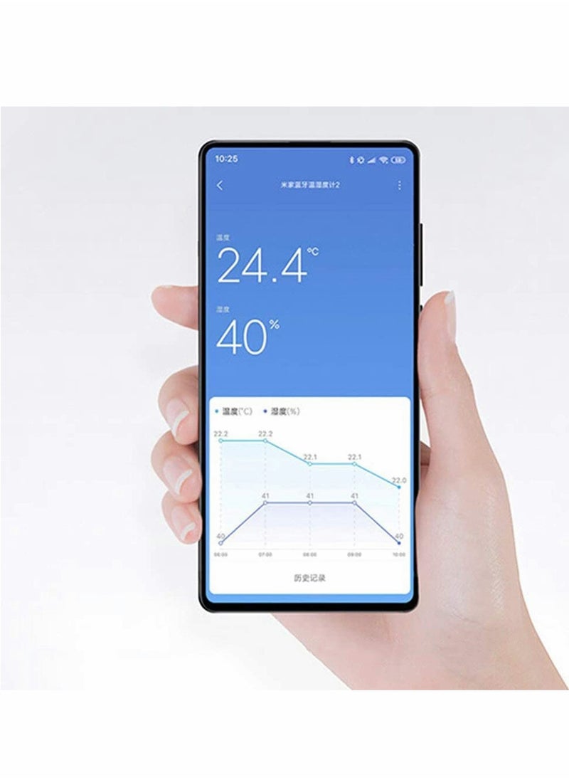 SYOSI - Temperature and Humidity Monitor White for Xiaomi, for Mijia Bluetooth Wireless Smart Digital LCD Screen Digital Moisture Meter - Image 1