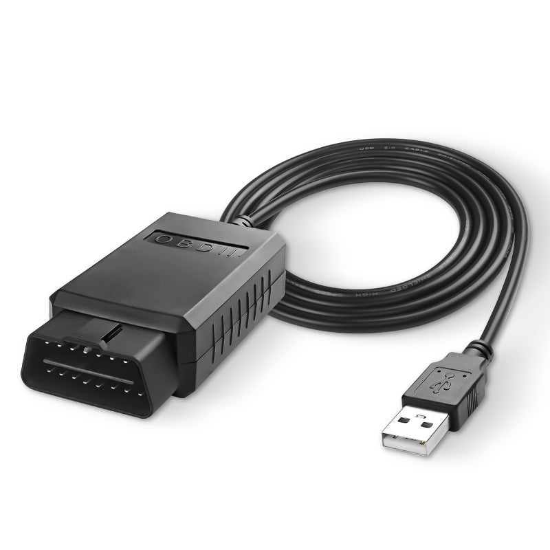 محول ماسح OBD2 USB XMSJSIY مع مفتاح MSCANHSCAN كابل تشخيص OBDII واجهة ماسح السيارة موصل USB قارئ رموز OBD2 ماسح احترافي OBDII أداة المسح 15M49FT