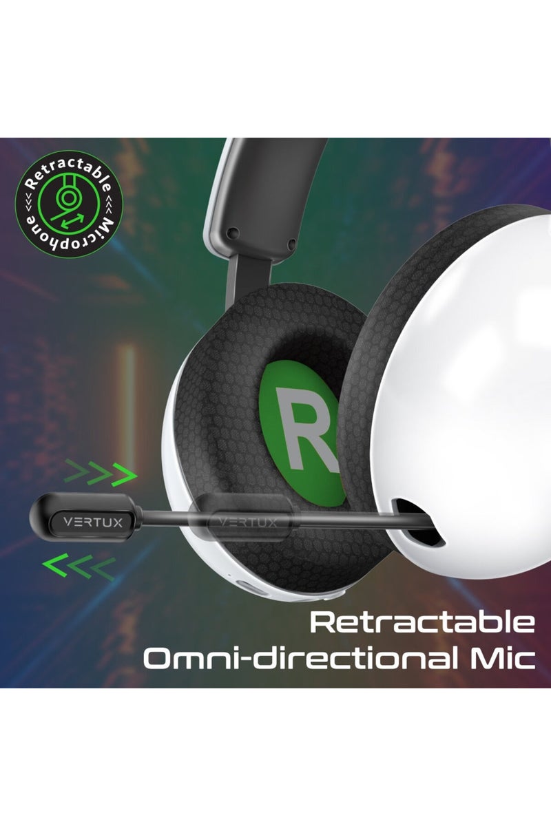 VERTUX Wireless Gaming Headset with 1000mAh Battery, Triple Connectivity, and Retractable Microphone - Image 5