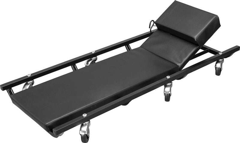 TORIN ATR6452B Rolling Garage/Shop Creeper: 40" Padded Mechanic Cart with Adjustable Headrest and 6 Casters, Black - Image 1
