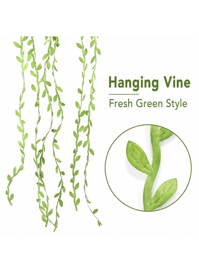 LYNLYN Artificial Leaf Vine Garland, Green Hanging Faux Vine, Flexible Decorative Leaves for Home Decor, Wedding Backdrop, Party Styling, DIY Crafts (100M) - Image 4