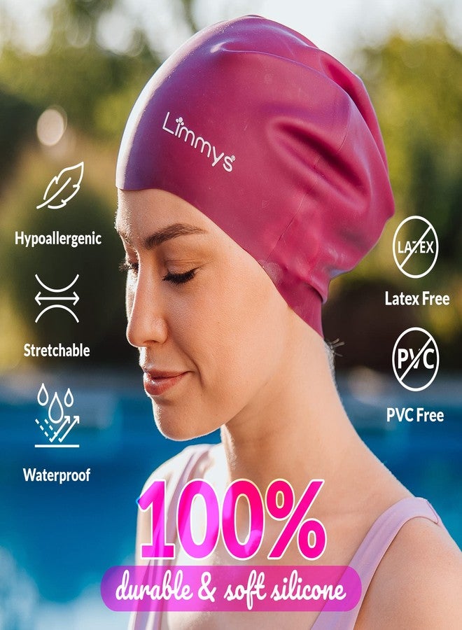 Limmys Swimming Cap for Adults - 100% Silicone Kids Swimming Caps for Men and Women - Premium Quality, Stretchy and Comfortable Swim Caps - Available in Various Attractive Colours - Image 2