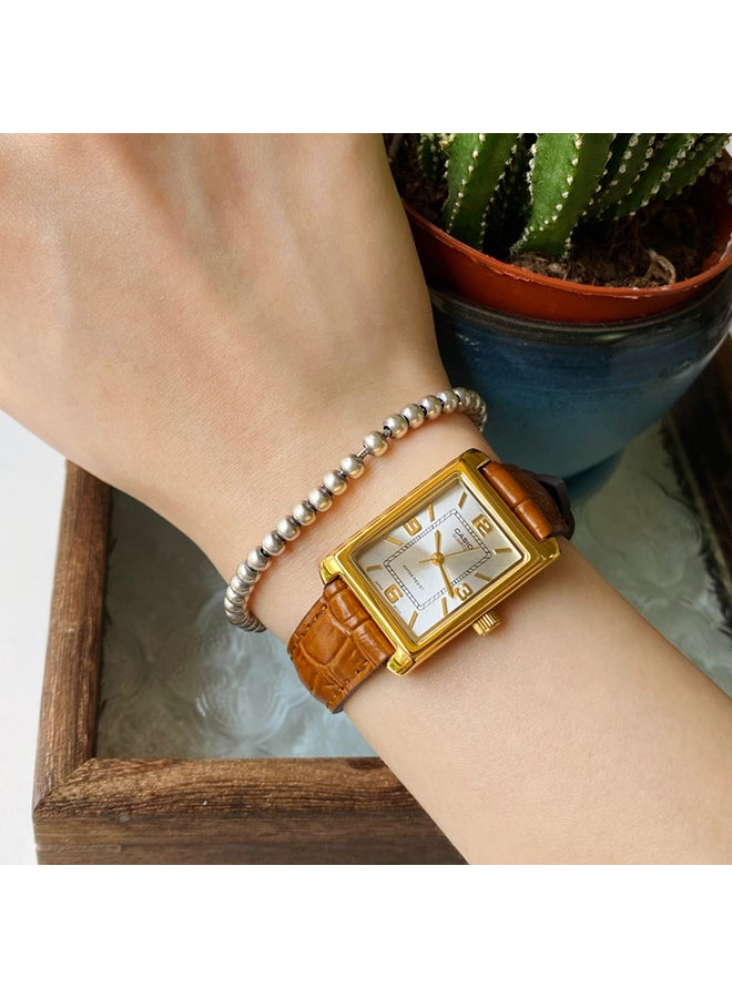 CASIO ساعة يد مستطيلة الشكل بسوار جلدي تناظري LTP-1234GLL-7ADF - Image 2