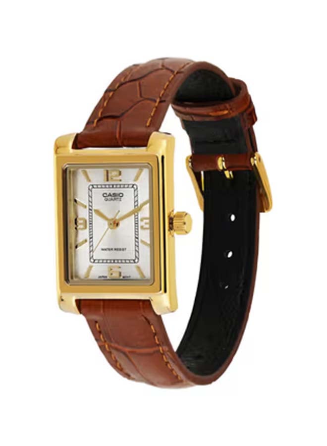 CASIO ساعة يد مستطيلة الشكل بسوار جلدي تناظري LTP-1234GLL-7ADF - Image 3