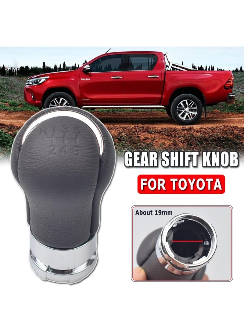 Manual Chrome Leather Car Gear Stick Shift Knob Gearbox Shift Knob Boot for Toyota HILUX REVO 2015-2020 - Image 5