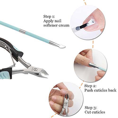 IVON Cuticle Trimmer with Pusher, Cuticle Cutter Remover - Rubber Non-slip Handle - Image 5