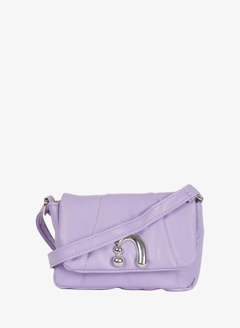 ديفاكتو Woman Buckle Detailed Faux Leather Crossbody Bag