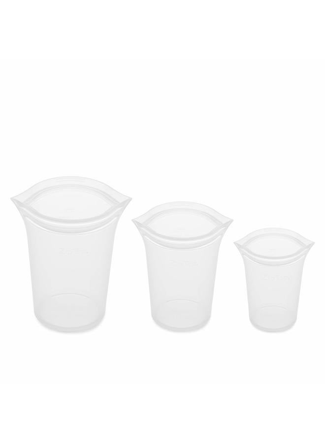 Zip Top Reusable Food Storage Bags | Small Cup [Peach] | Silicone Meal Prep Container | Microwave, Dishwasher and Freezer Safe | Made in the USA - Image 2
