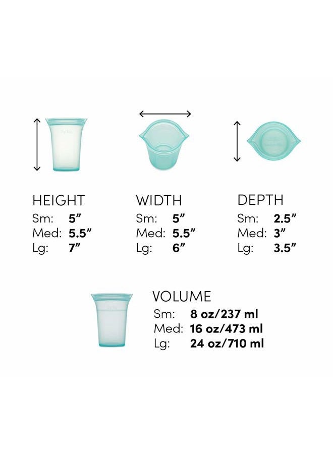 Zip Top Reusable Food Storage Bags | Small Cup [Peach] | Silicone Meal Prep Container | Microwave, Dishwasher and Freezer Safe | Made in the USA - Image 4