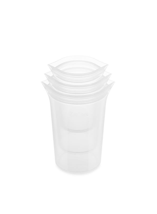 Zip Top Reusable Food Storage Bags | Small Cup [Peach] | Silicone Meal Prep Container | Microwave, Dishwasher and Freezer Safe | Made in the USA - Image 1