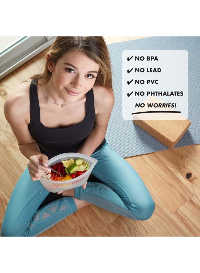 Zip Top Reusable Food Storage Bags | Small Cup [Peach] | Silicone Meal Prep Container | Microwave, Dishwasher and Freezer Safe | Made in the USA - Image 5