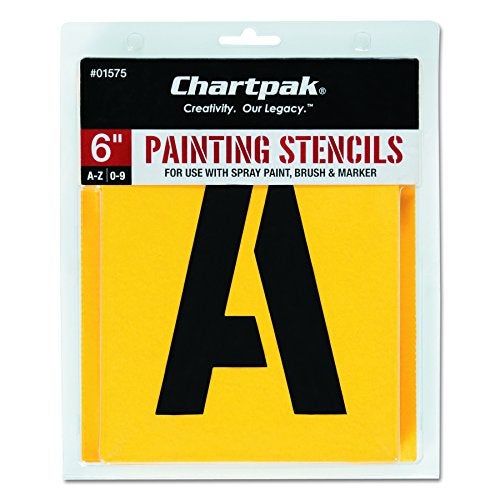 Chartpak Letter and Number Painting Stencils, A-Z and 0-9, 6 Inches H, 35 per Pack (01575) - Image 5