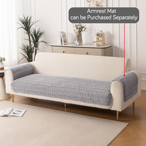 HOKIPO 'Plush Haven' Premium Sofa Mat 5 Seater in 3+1+1 Configuration, Light Grey (AR-5030-5) - Image 5