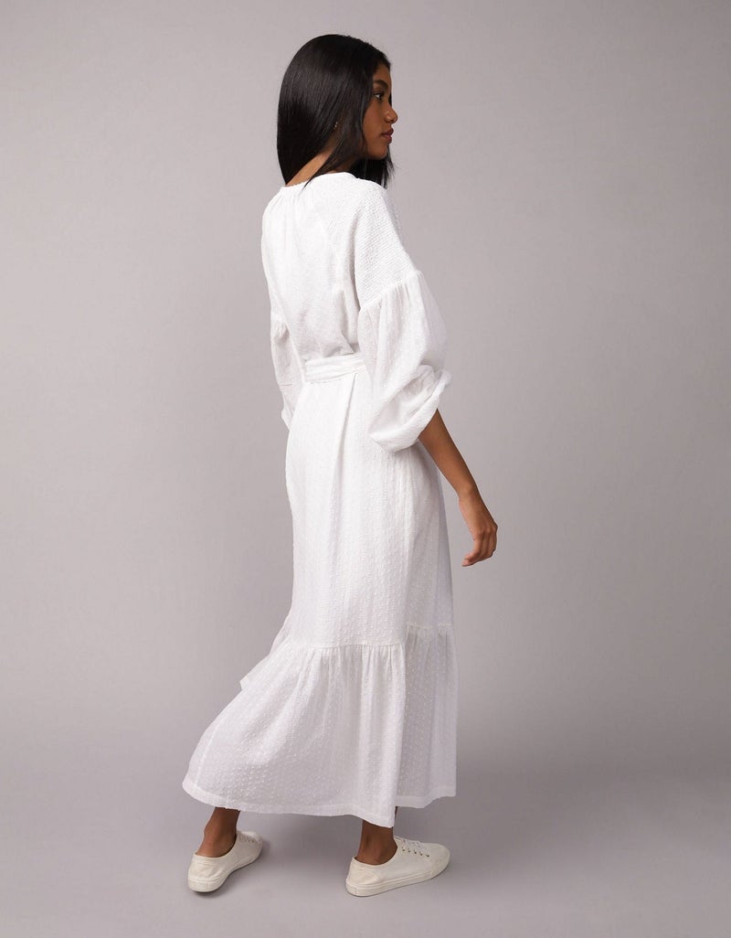 American Eagle AE Long-Sleeve Maxi Shirt Dress. - Image 2