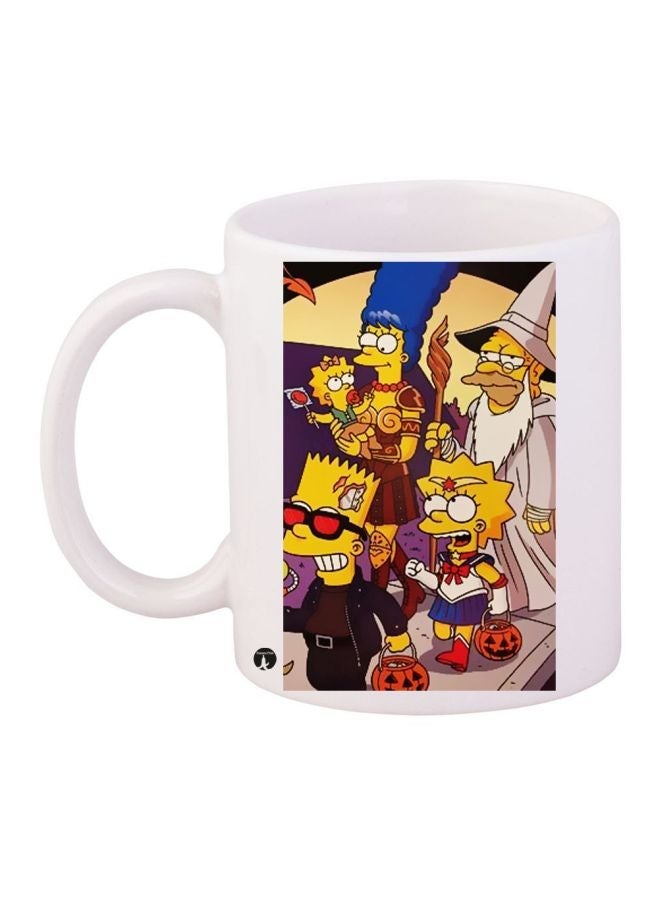 Simpsons Printed Coffee Mug White/Yellow/Black 11ounce