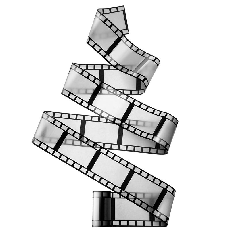 Gejoy 2 Rolls Filmstrip Tape Movie Party Decorations Filmstrip Poly Streamers Movie Reel Decor White and Black Material Film Border Roll for Cinematic Birthday Party Event Home Decor(3 Inch X 150 ft) - Image 4