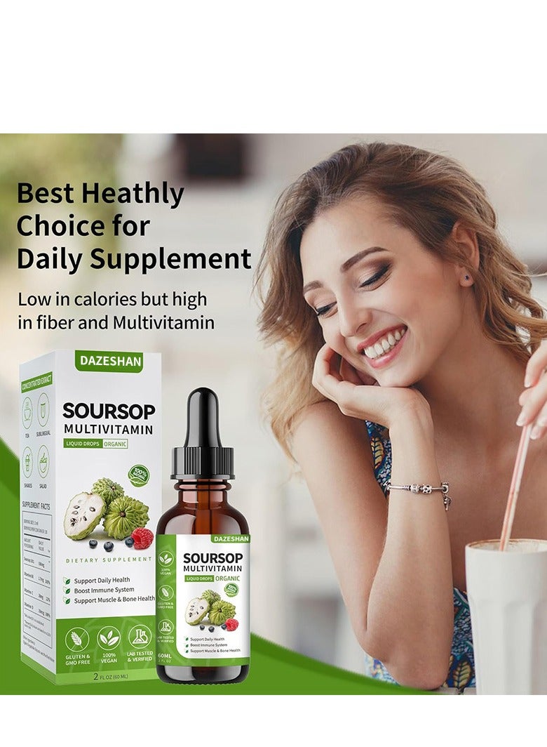 دازشان سائل عضوي متعدد الفيتامينات 2 أوقية قشطة شائكة Graviola Liquid Drop Premium Grade لتعزيز المناعة - Image 4