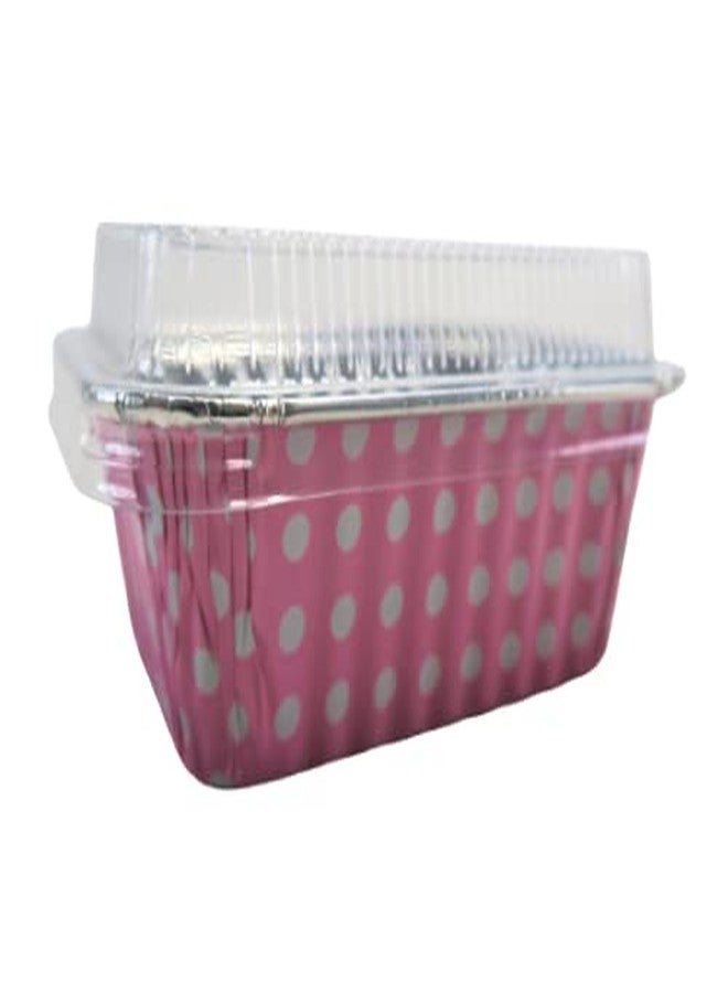 KitchenDance.com KitchenDance Disposable Pink Colored Aluminum Individual Sized Mini Loaf Pan with Lid - 6 Ounces Loaf Baking Pan for Breads,Cobblers - Aluminum Foil Pans Perfect for Baking, Preparing Food #4004P, 50 - Image 5