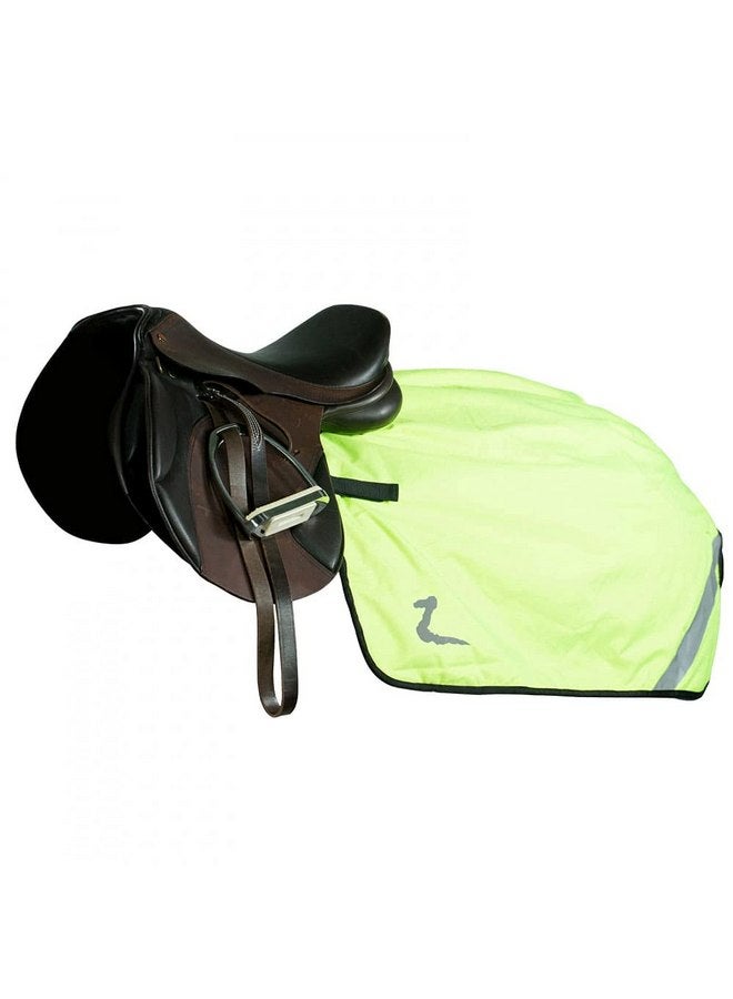horze Horze High-Visibility Reflective Horse Quarter Sheet Riding Blanket with Fleece Lining - Yellow - Horse - Image 1