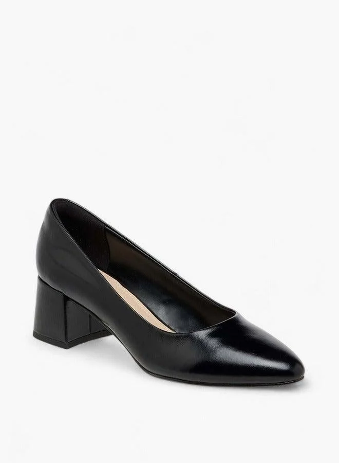 Celeste Women's Solid Slip-On Pumps with Block Heels