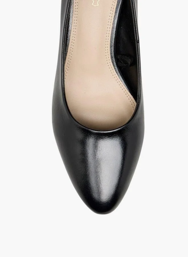 Celeste Women's Solid Slip-On Pumps with Block Heels