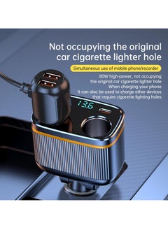 KASTWAVE USB C Car Charger Adapter, 145W Super Fast Cigarette Lighter USB Charger Adapter, with LED Voltmeter, USB C +USB A Car Phone Charger Adapter, for iPhone Samsung & More  - Image 4