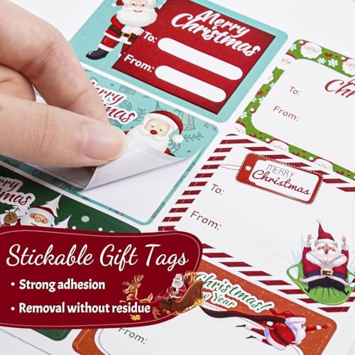 VRB Dec 500 Pcs Paper Small Printed Gift Tag for Gifting, Anniversary,Thanksgiving,Christmas Gift,Wishes/Valentine's Day Wishes/Return Gift Tags/Gift Tags (Christmas Tag Roll - 500 pcs) - Image 3