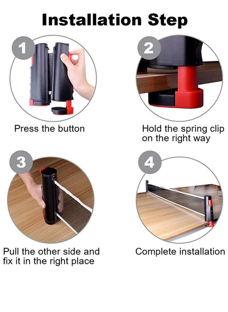 SYOSI Portable Retractable Table Tennis Net Rack Replacement Ping Pong Accessory  - Image 5
