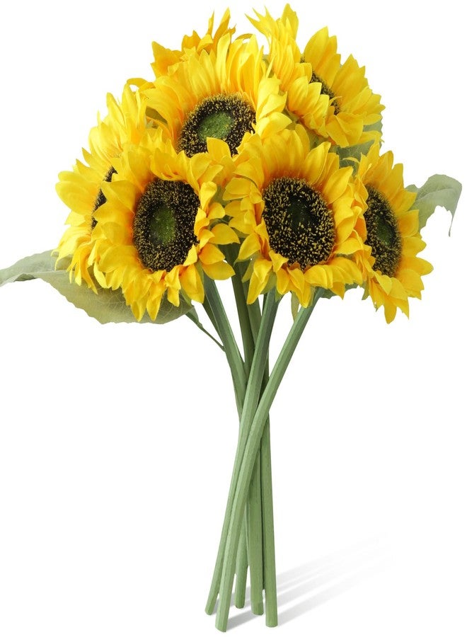 Leftover Sunflowers Artificial Flowers,7 Pcs Fake Sunflowers with Stems,Artificial Sunflower Bouquet for Sunflower Decor,Kitchen Decor,Silk Flowers for Home Decor Indoor,Flower Centerpieces for Tables - Image 1