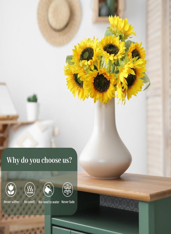 Leftover Sunflowers Artificial Flowers,7 Pcs Fake Sunflowers with Stems,Artificial Sunflower Bouquet for Sunflower Decor,Kitchen Decor,Silk Flowers for Home Decor Indoor,Flower Centerpieces for Tables - Image 5