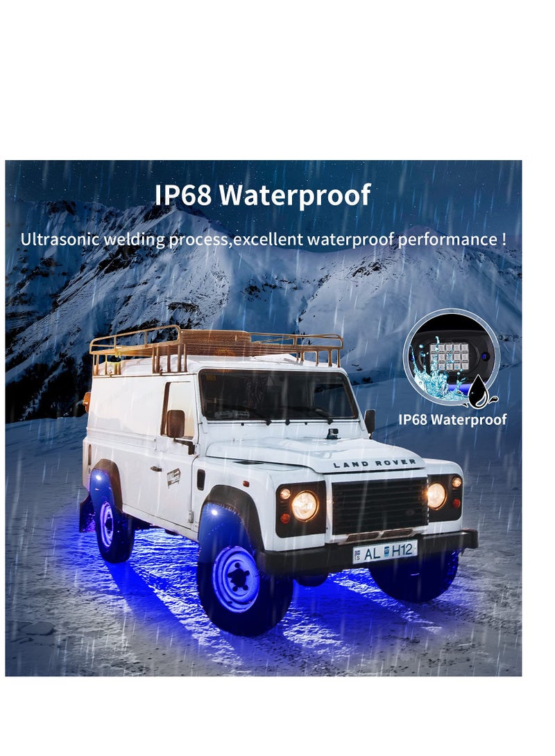 إسكدنيا Waterproof RGB LED Rock Lights 4Pcs Neon Underglow Lighting Kit with APP  Wireless Remote Control, Auto Wheel Exterior Underglow Lights Under Car Lights for SUV Truck AUTO Motorcycle - Image 5