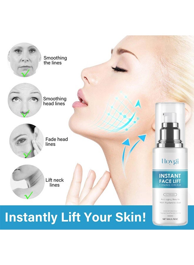 Hoygi Instant Face Lift Firming Cream, Natural Effective Instant Face Lift Cream to Lift & Tighten Skin, Visibly Firming Wrinkles and Sagging Skin in 2 Minutes, Smooth Fine 50g - Image 3
