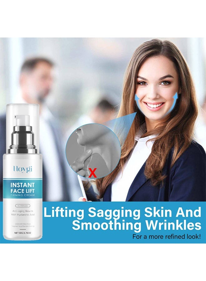 Hoygi Instant Face Lift Firming Cream, Natural Effective Instant Face Lift Cream to Lift & Tighten Skin, Visibly Firming Wrinkles and Sagging Skin in 2 Minutes, Smooth Fine 50g - Image 2
