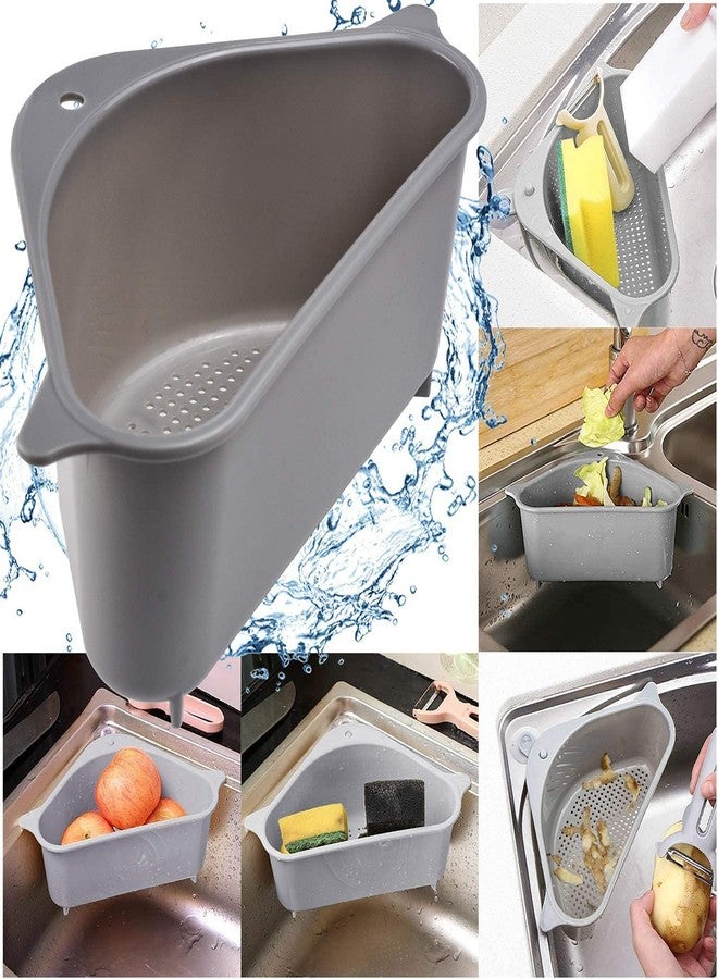 Evona Triangle Kitchen Sink Strainer Basket, Corner Colander Triangle Multifunction Kitchen Sink Food Catcher Basket Waste Filter Wash Fruit, Multifunctional Drain Shelf for Food Catcher - Image 2