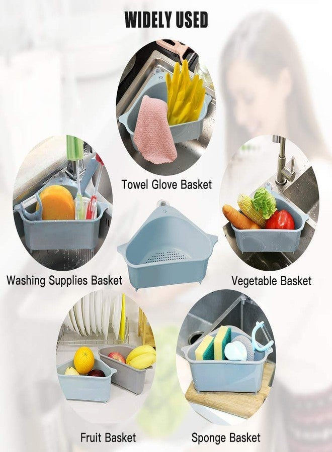 Evona Triangle Kitchen Sink Strainer Basket, Corner Colander Triangle Multifunction Kitchen Sink Food Catcher Basket Waste Filter Wash Fruit, Multifunctional Drain Shelf for Food Catcher - Image 4