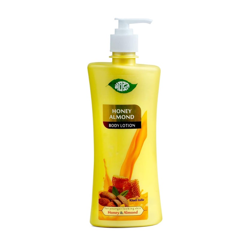 Meghdoot Natural Honey Almond Intense Hydrating Body Lotion Enriched With Extracts of Brahmi and Aloe vera for Pigmentation and Dry Skin Soft and Glowing Skin 500ml Pack of 1 - Image 1