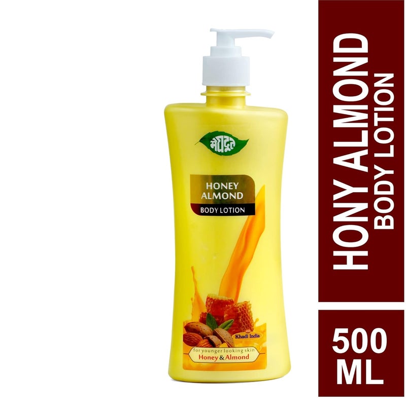 Meghdoot Natural Honey Almond Intense Hydrating Body Lotion Enriched With Extracts of Brahmi and Aloe vera for Pigmentation and Dry Skin Soft and Glowing Skin 500ml Pack of 1 - Image 2
