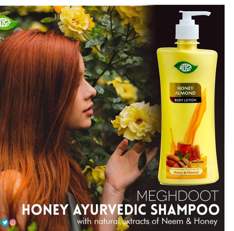 Meghdoot Natural Honey Almond Intense Hydrating Body Lotion Enriched With Extracts of Brahmi and Aloe vera for Pigmentation and Dry Skin Soft and Glowing Skin 500ml Pack of 1 - Image 5