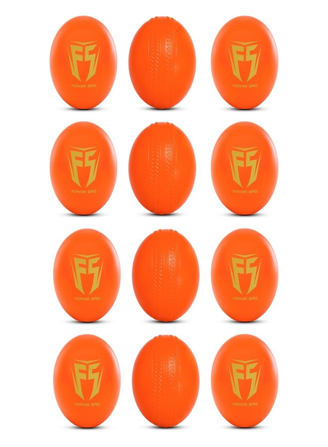 Fervor Spel® FS Non Toxic Plastic Multicolor Ball (Pack of 12 | 80gm Per Ball, Orange) - Image 1