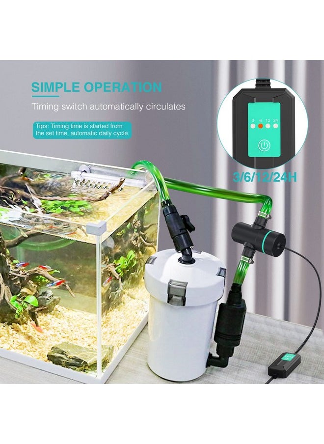 Silicar SILICAR Light for Aquarium, Mini 5W Water Clean for Aquarium Filter with Timing Function, Built-in Bulb Fish Tank Clean Light-Black  - Image 3
