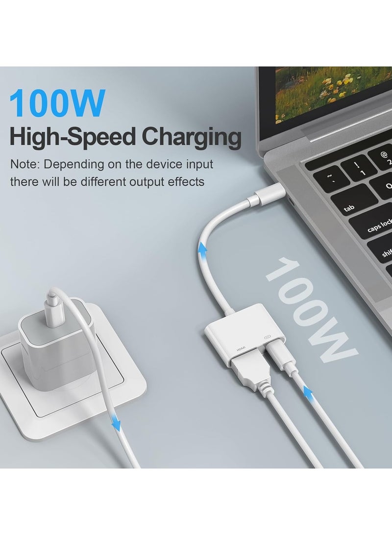USB C to HDMI Adapter for iPhone 17 16 15 to TV, USB-C Digital AV Adapter 4K Sync Screen Connector Cable with Fast Charging Plug & Play for iPhone 17 15/16 Pro/Max,MacBook Pro/Air,iPad Pro - Image 5